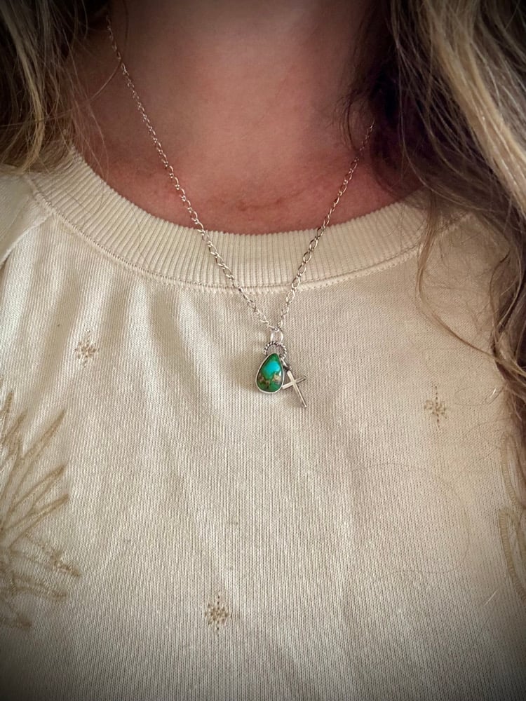 Image of Dainty Sonoran Gold & Cross Necklace