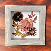Image 3 of Zinnia, Indian Blanket And Obsession Nandina Wildflower Art In 6" X 6" Shadow Box (Item# 202203S)