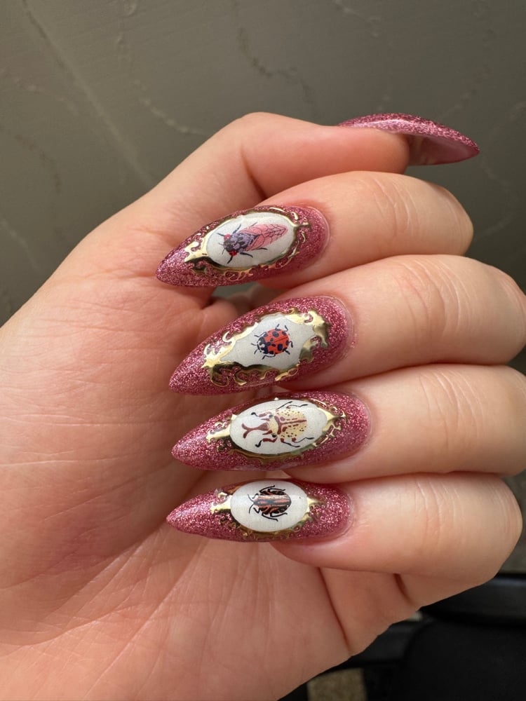 Framed Insects Nail Stickers