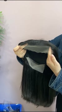 Image 2 of 13x4 HD lace bob wig| Indian hair|straight hair  |180%density| 18”