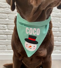 Image 4 of Snowmen - Personalised Snowman Reversible Bandana