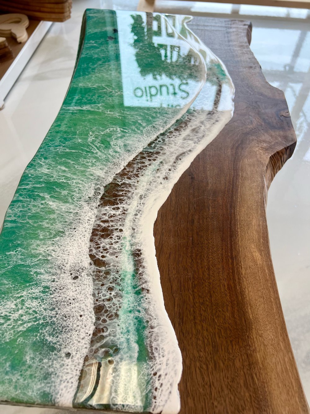 Image of Live Edge Walnut Ocean Bench or Table 