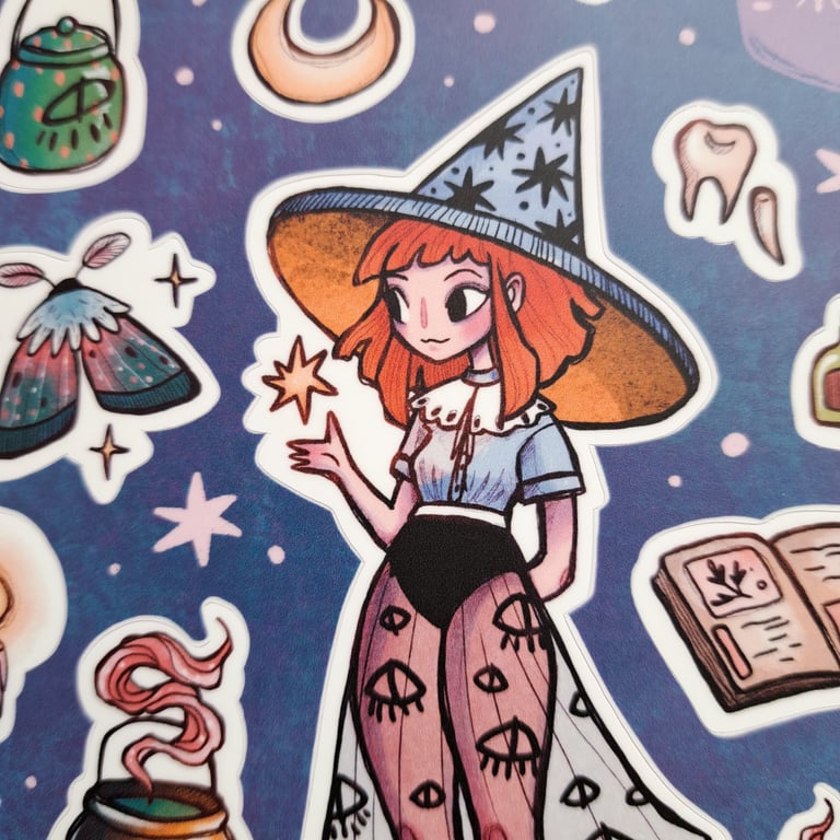 Little Witch - vinyl sticker set Image 3