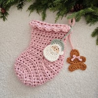 Image 1 of Pink Scallop Stocking Small & Large