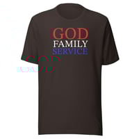 Image 3 of “God, Family, Service” Unisex t-shirt