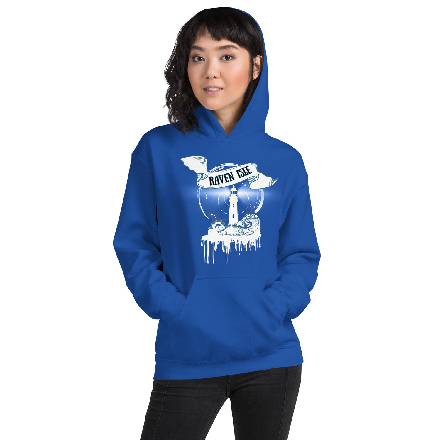 Image of Officially licensed does it hurt Raven Isle white Unisex Hoodie