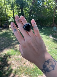 Image 2 of Onyx heart ring 