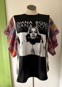 Image 2 of Upcycled “Diana Ross” flannel and kantha ruffled sleeve shirt