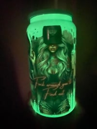 Image 5 of tattoo girl glow in the dark stainless steel tumbler