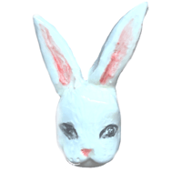 Ceramic Rabbit Brooch
