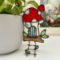 Image 3 of Red Mushroom House Plant Pot Hugger 
