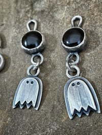 Image 1 of Bitty Ghost and Onyx Earrings