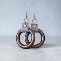 Image 1 of Leather Ahamsa Earrings