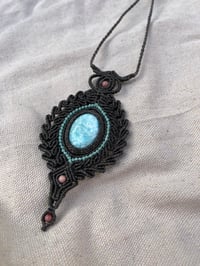 Image 2 of Macrame necklace with larimar stone