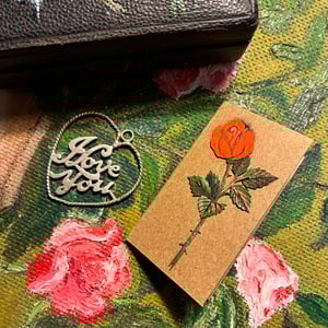 Image of Hand Painted Box With Silver Pendant