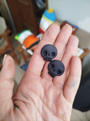 Matte Black Skull Earrings!