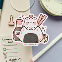 Image 1 of Sushi Bear Vinyl Sticker