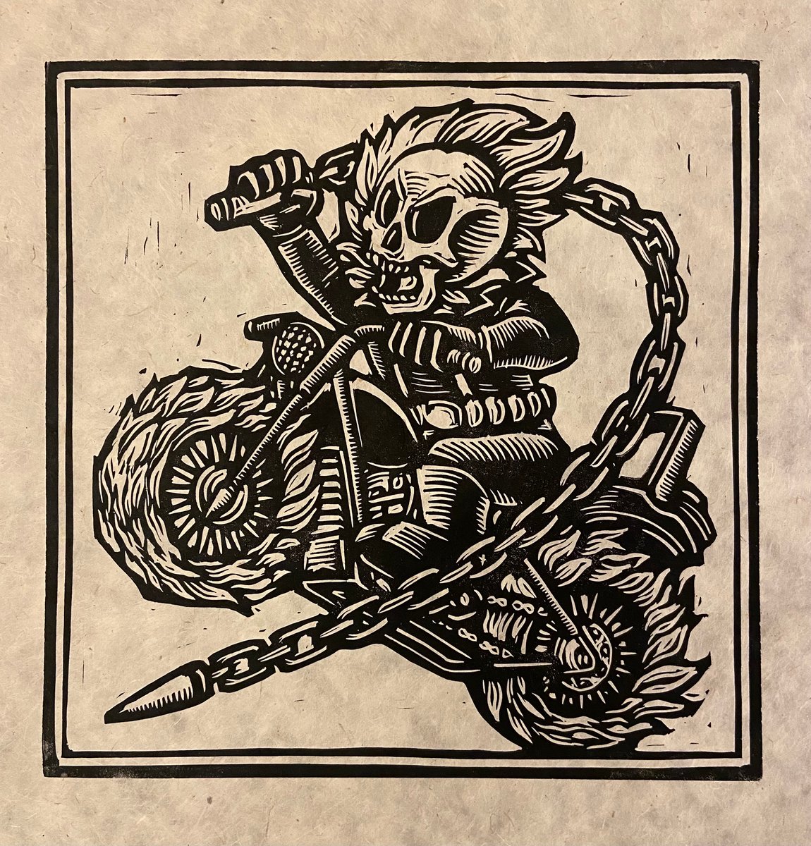 Ghost Rider Block Print | Brian Reedy