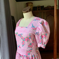 Image 3 of Boho Pink Floral Maxi Dress Medium