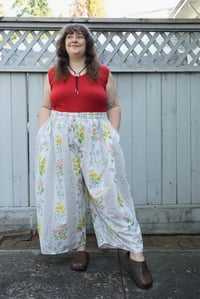Image 1 of Floral Stripe Pants