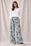 Blue Retro Floral Corduroy Pants with free postage 