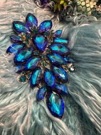 XL BLUE LEAF BROOCH