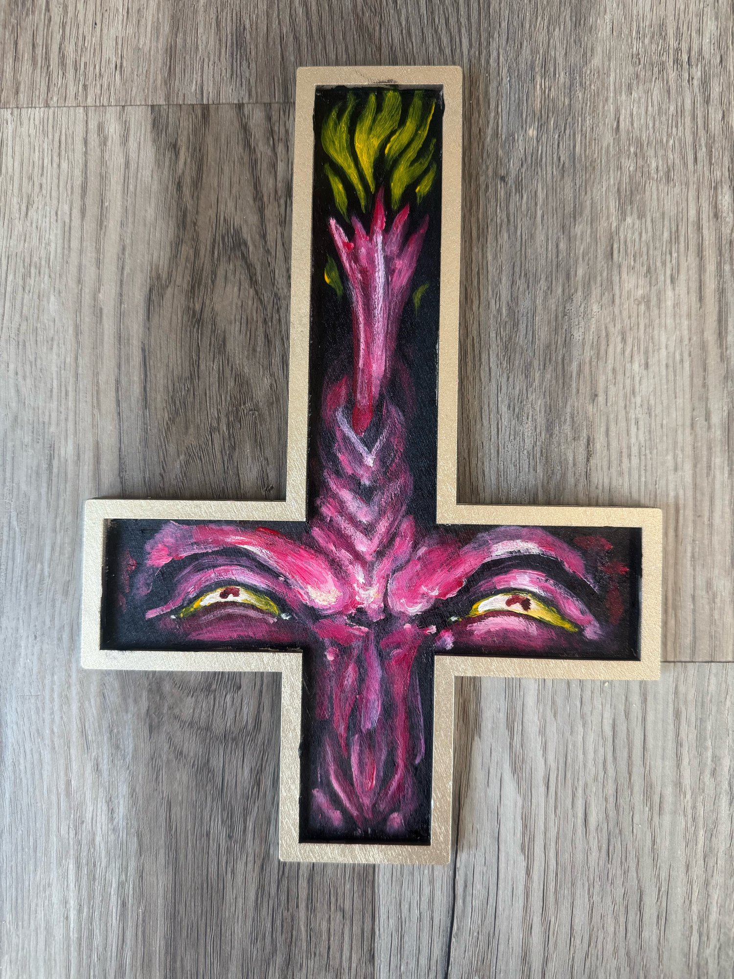 Image of Original Tim Lehi "Naughty Cross" Painting