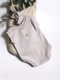 Image 1 of Newborn boy onesie for photoshoot | Robbie| neutral beige | sleeveless