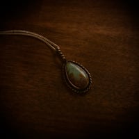 Image 2 of Multicolor Turquoise drop Pendant - 18” chain