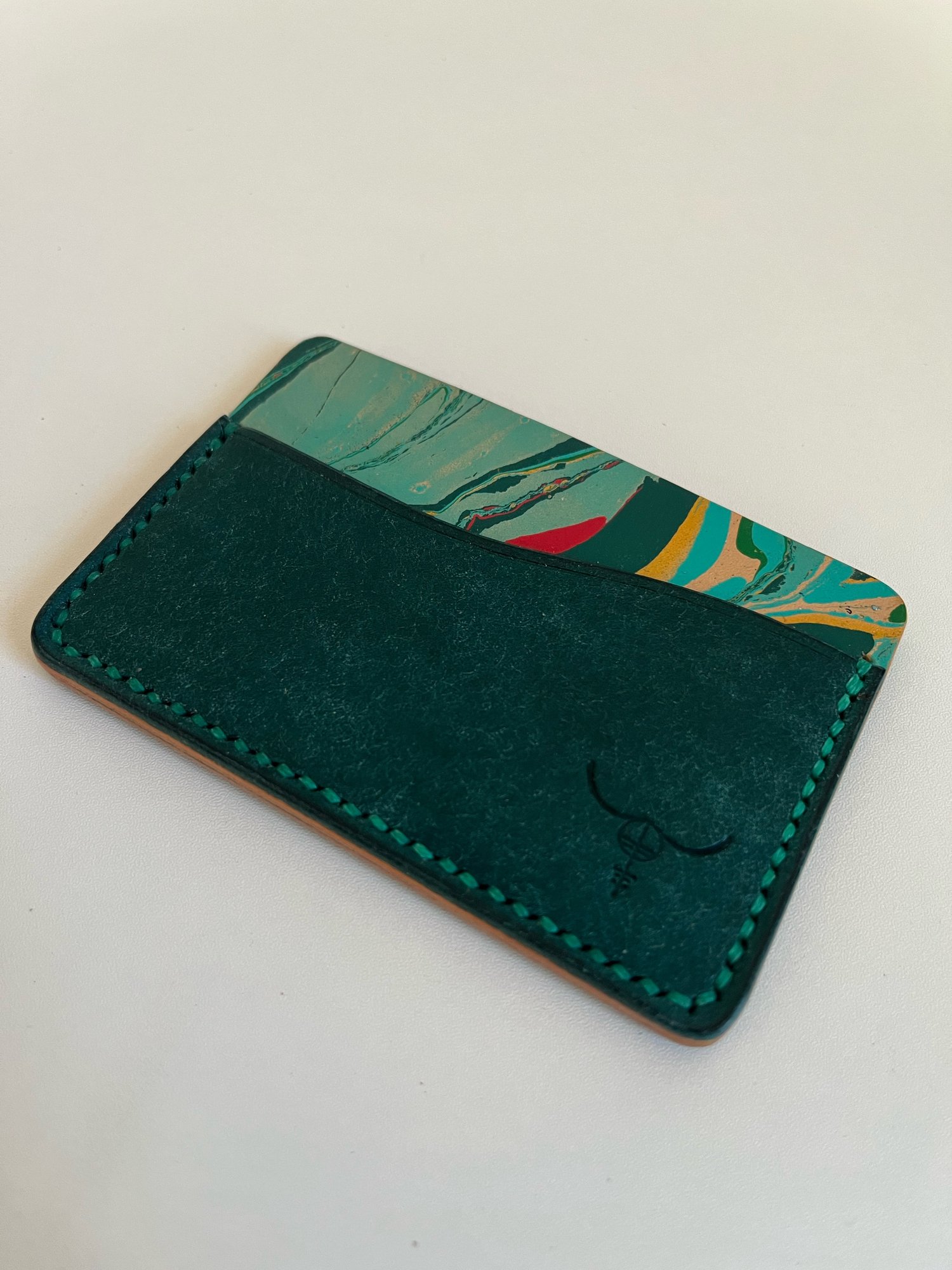 Image of Ortensia Pueblo/Seafoam Marbled Horizontal Cardholder 