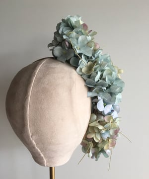 Image of Soft aqua floral headpiece   