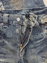 Image 10 of Japanese Brand Slime Washed Distressed Straight Leg Jeans - Size 31 