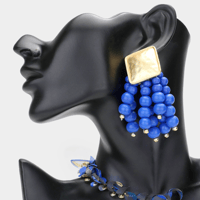 Image 2 of Pearl Statement Tassel/Beaded Tassel Pearl Earrings/Wedding Earrings