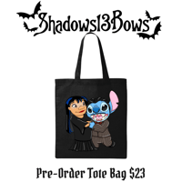 Pre-order Addams Family Lilo and Stitch Tote Bag