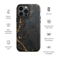 Image 25 of Gold and Black Tattered Texture Gnarled Roots Goth Inspired Tough Case for iPhone®