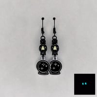 Image 1 of Glow-in-the-Dark Crystal Ball Earrings