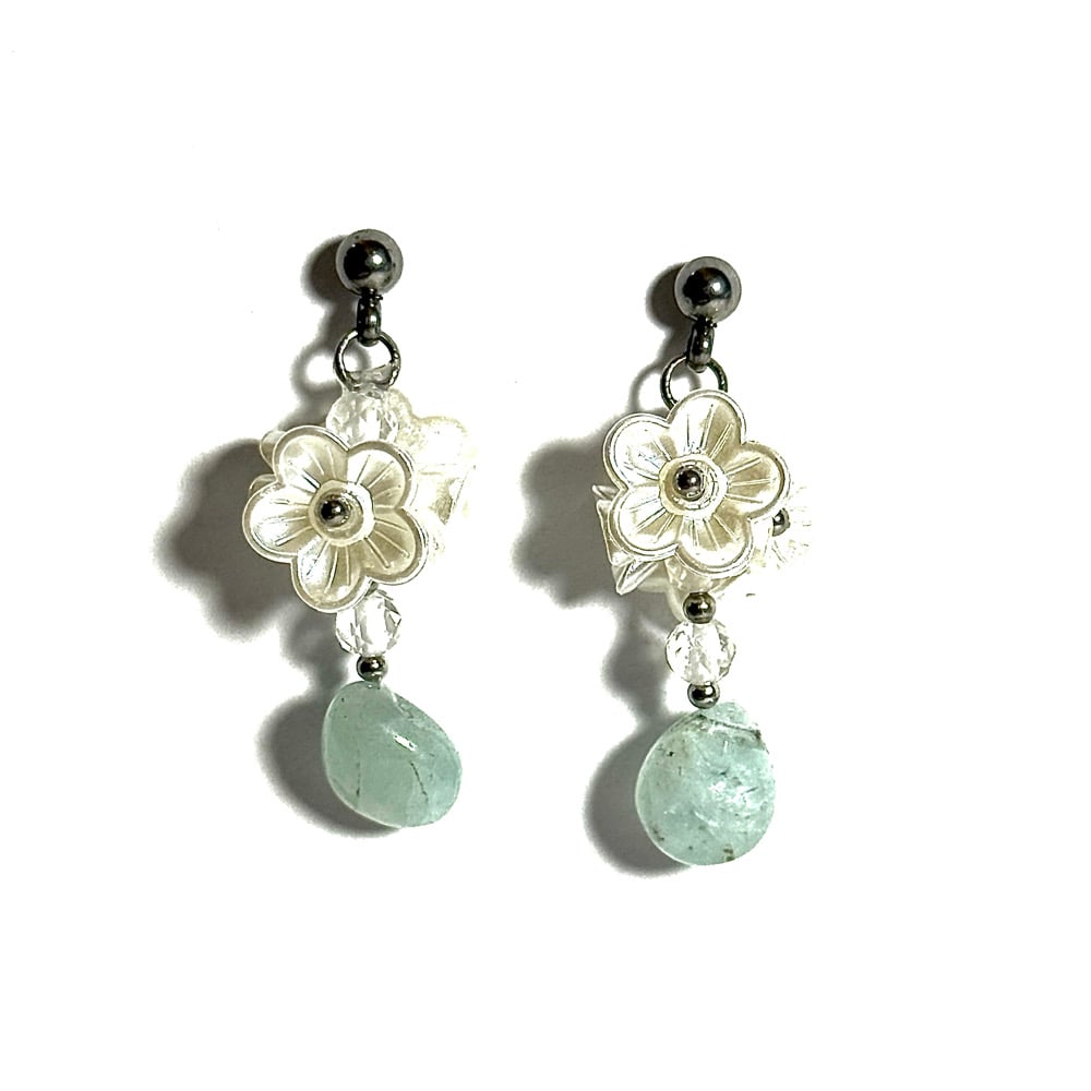 Image of Aquamarine Bouquet Earrings