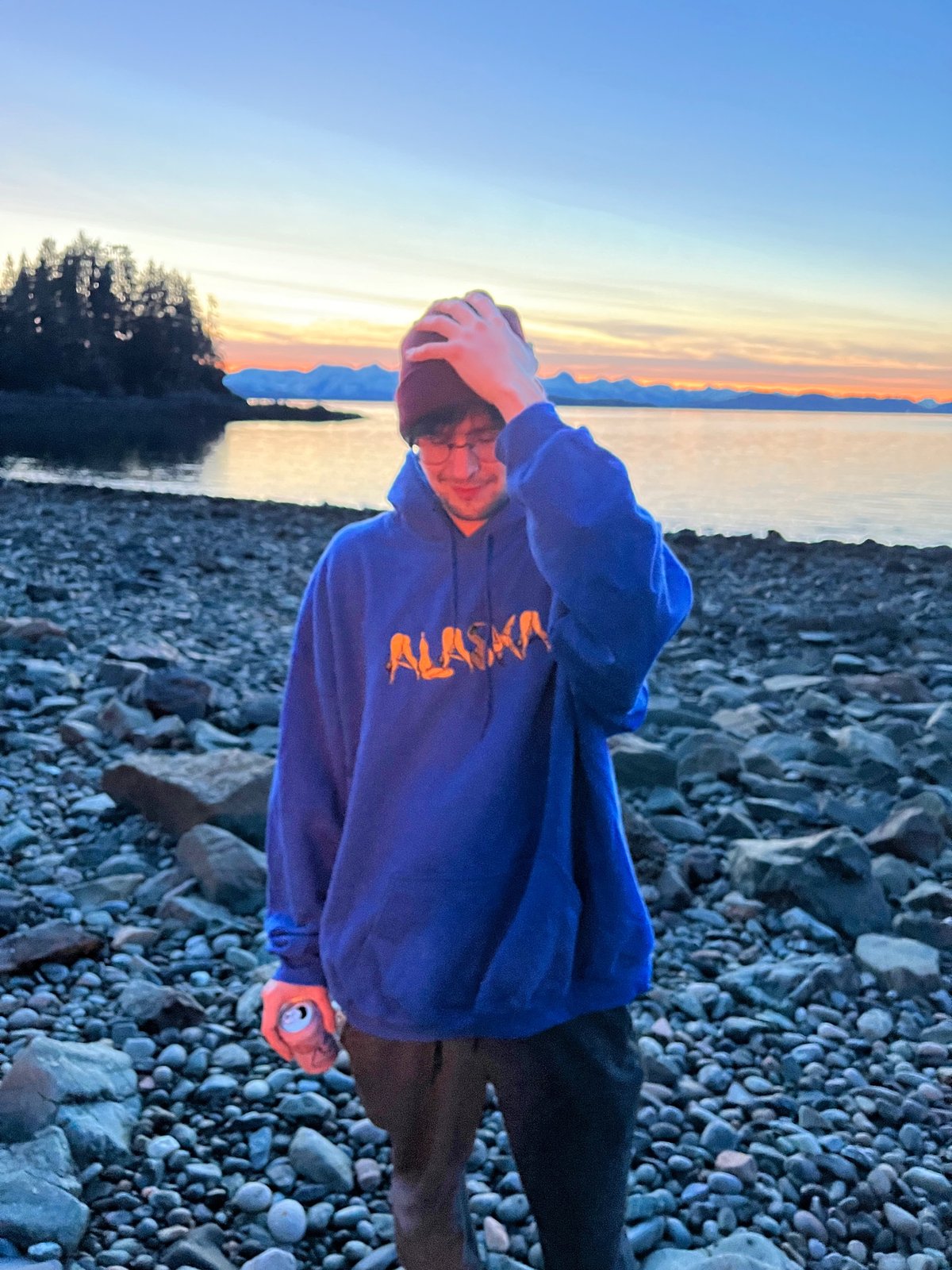 ALASKA Embroidered Heavy Blend Hoodie//blue | artistnatalie