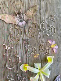 Image 8 of Large Hammered Crescent Moon Earrings