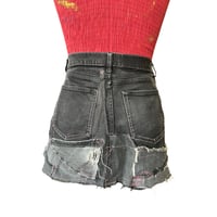 Image 5 of "Pink Scar" Deconstructed Denim Patchwork Mini Skirt – One of a Kind