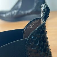 Image 13 of THE SHOE BOX Black Genuine Leather Snake Skin Textured Women’s Ankle Bootie’s