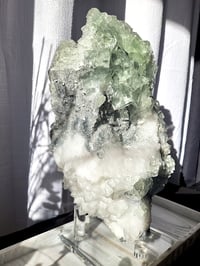 Image 3 of 12.3lb YGX Octahedral Fluorite with Quartz Crystal Specimen