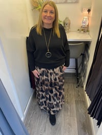 Large Animal Print Mesh Overlay Skirt 