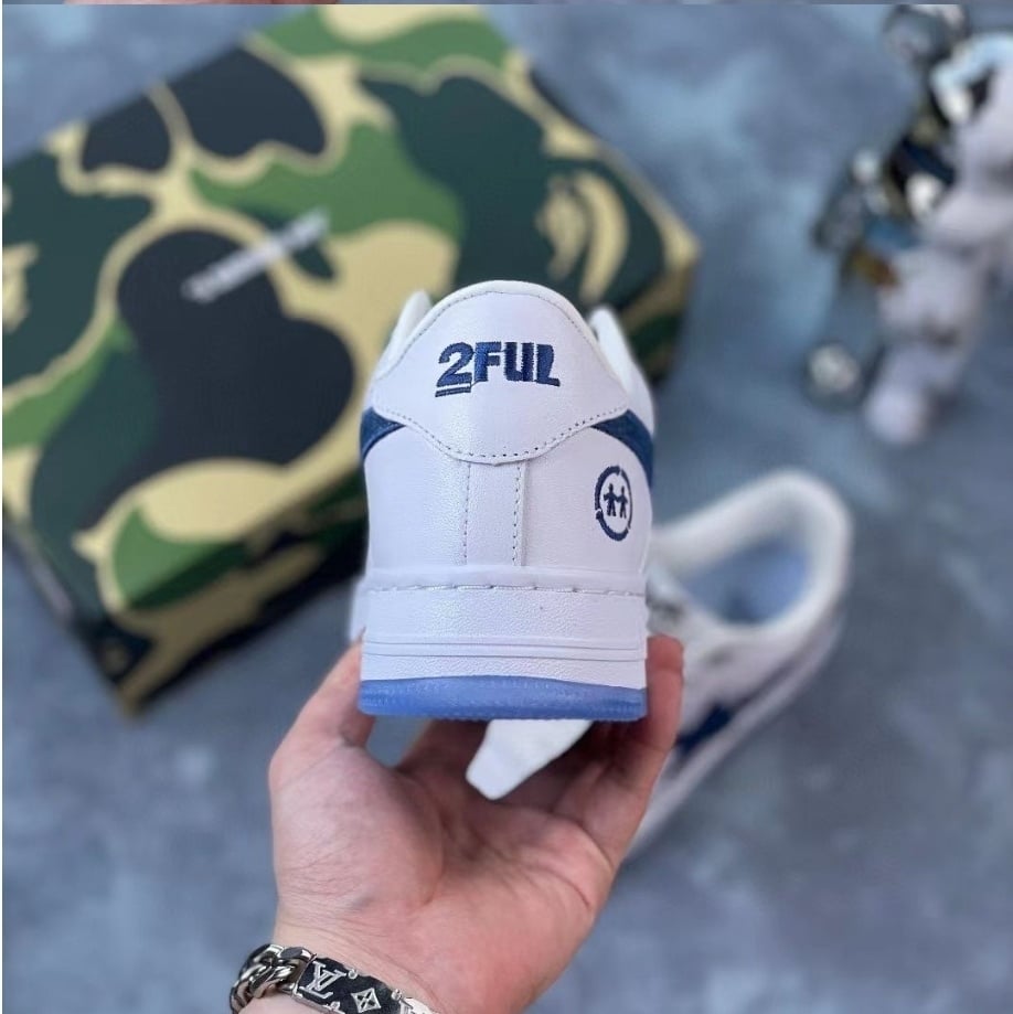 Image of Bape Sta 2FUL Blue Logo Shoes White