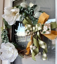 Image 3 of White Magnolia Floral Wreath