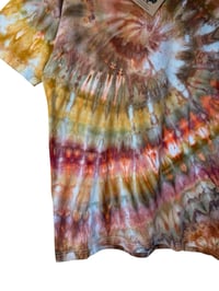 Image 4 of M Adult 100% Combed Cotton T-Shirt in Sedona Spiral Ice Dye 