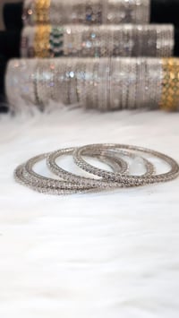 Image 4 of 4 Pieces American Diamond Bangles Set_GPB_1204