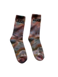 Image 2 of M/L Adult VANS Hand-Dyed Crew Socks in Mojave Watercolor Ice Dye