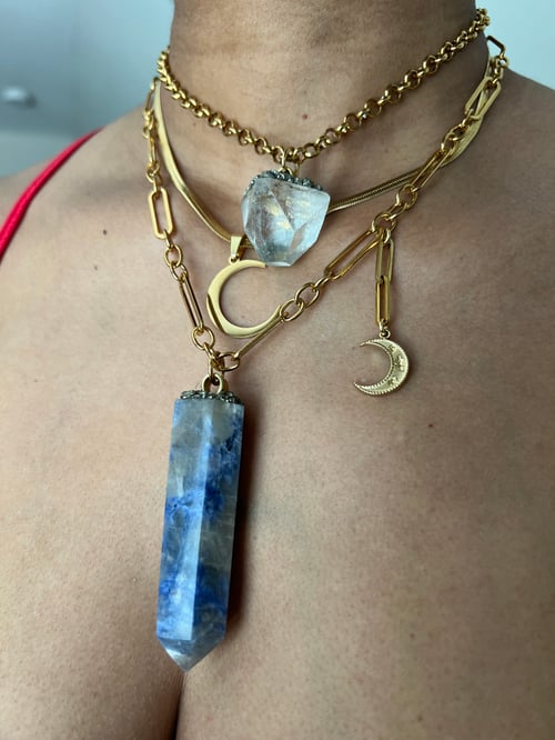 Image of JONNI • Soldalite & Moon Necklace