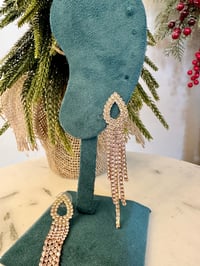 Image 3 of Teardrop Pink Dangle Earrings